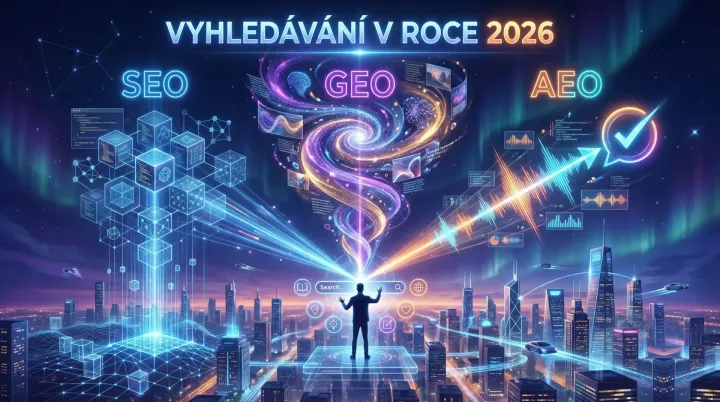 Ilustrační obrázek pro článek: Vyhledávání v roce 2026: SEO, GEO a AEO